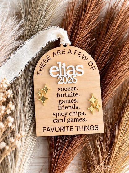 Favorite Things Personalized Wood Christmas Ornament
