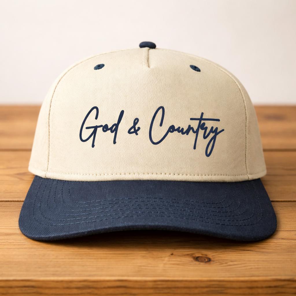 God and Country Embroidered Hat