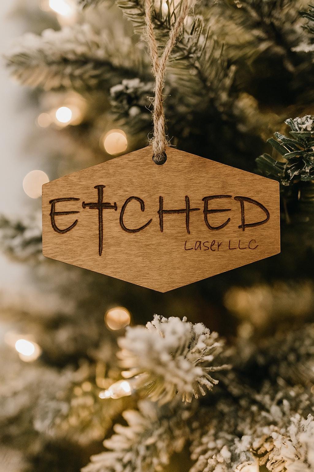 Add Your Logo Personalized Wood Christmas Ornament