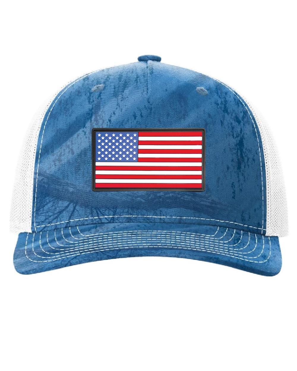 American Flag Rubber Patch Trucker Hat