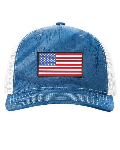 American Flag Rubber Patch Trucker Hat
