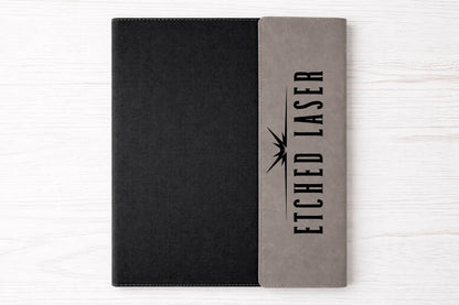 Personalized Portfolio with Notebook | Custom Engraved Logo Gift
