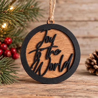 Joy to the World Wooden Christmas Ornament