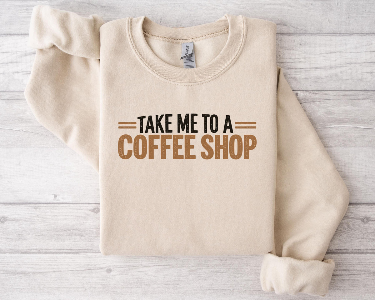 Vintage Coffee Shop Sweatshirt | Cozy Crewneck Pullover