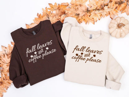 Fall Leaves Coffee Crewneck Sweatshirt