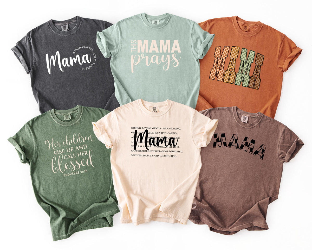 Retro Mama Graphic Tee | Christian Faith Blessed Motherhood Shirt