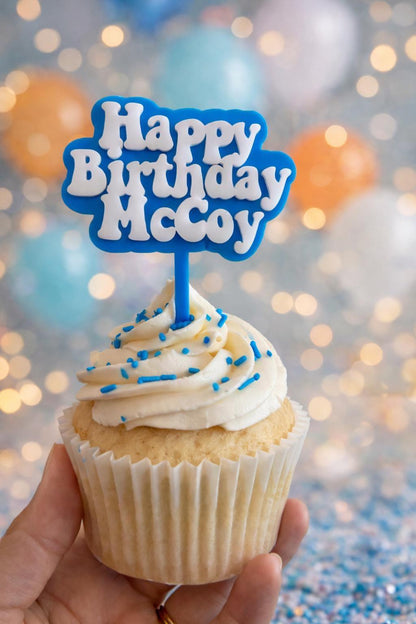 Personalized Acrylic Birthday Cupcake Topper