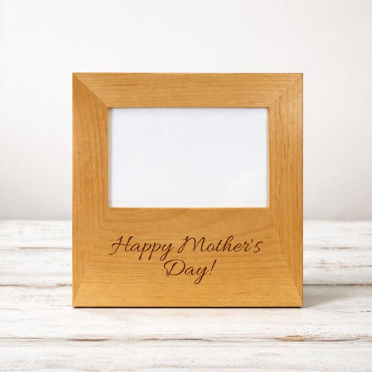 Engraved Wood Picture Frame | Mother's Day Keepsake, 4x6 Photo