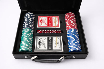 Personalized Engraved Leatherette Poker Set