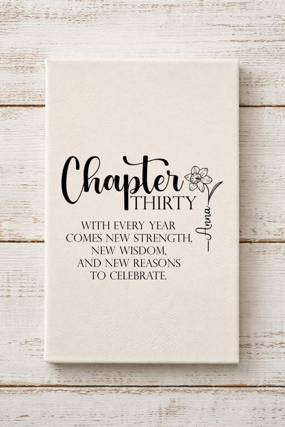 Personalized Leatherette Chapter Journal, Milestone Birthday Gift