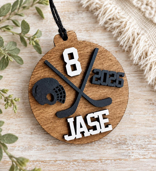 Personalized Hockey Christmas Ornament