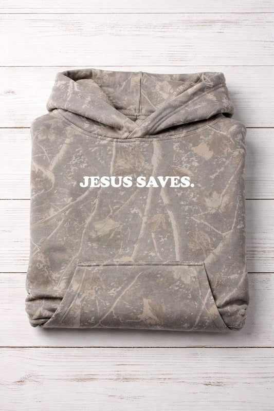 Youth Camo Hoodie – Jesus Loves You Christian Sweatshirt