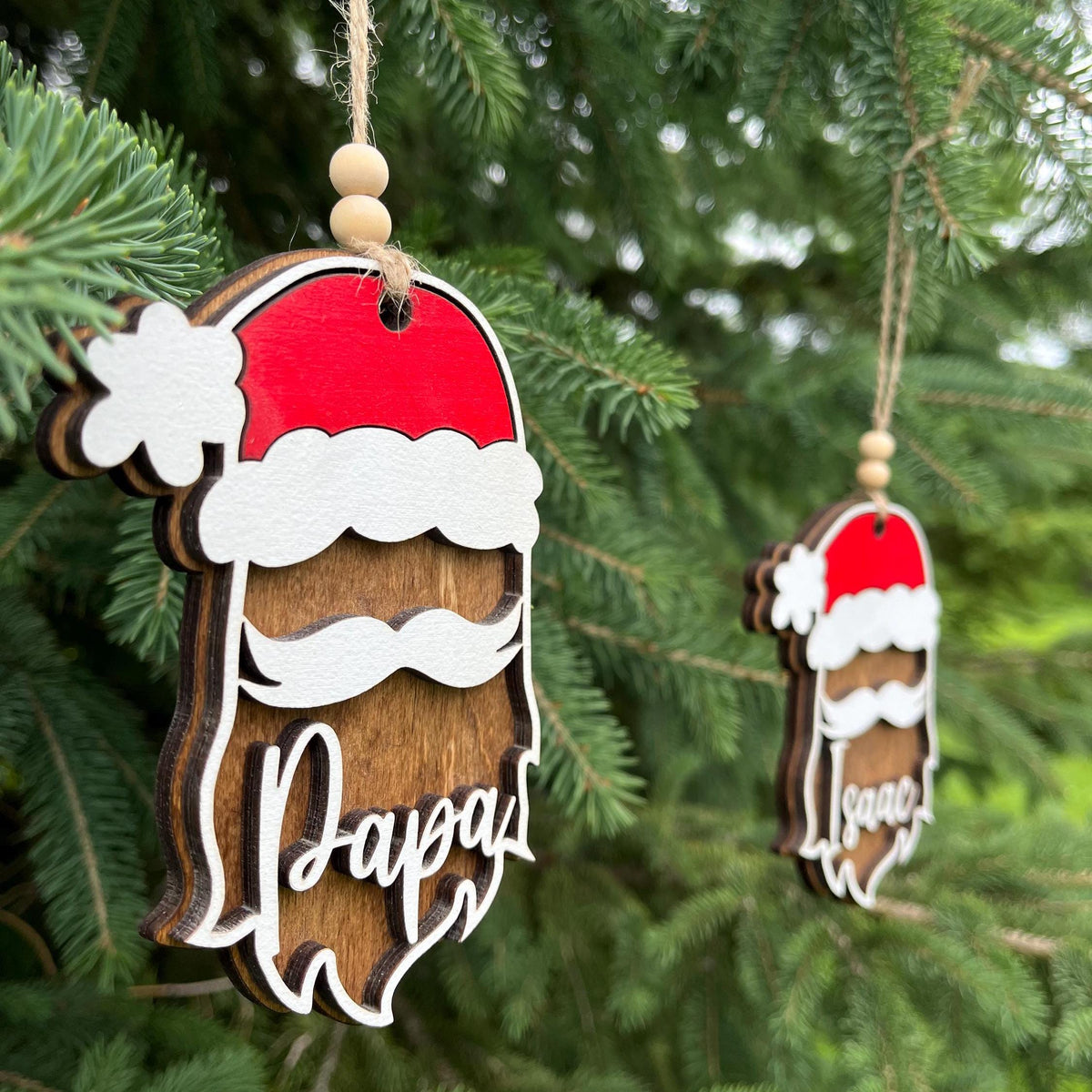 Santa Clause Personalized Wood Christmas Ornament