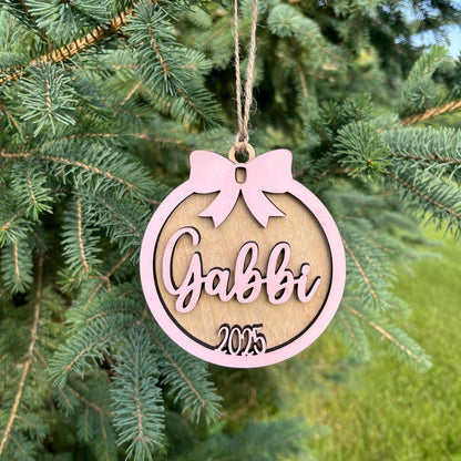 Personalized Wooden Baby's First Christmas Ornament