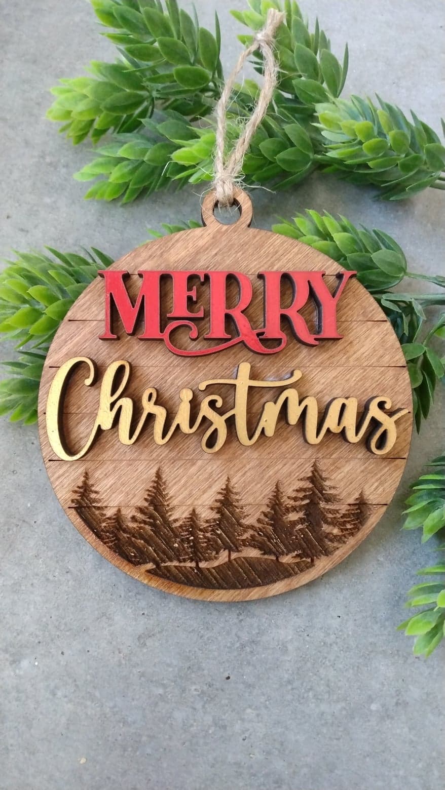 Merry Christmas Wood Ornament