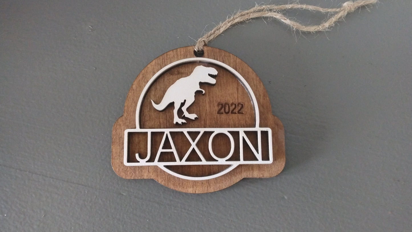 Personalized dinosaur ornament
