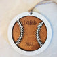 Personalized wood baseball ornaments
