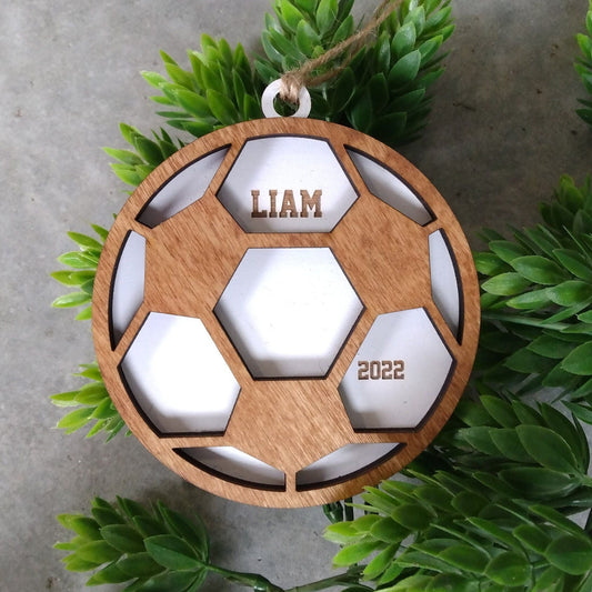 Personalized Wood Soccer Ornament